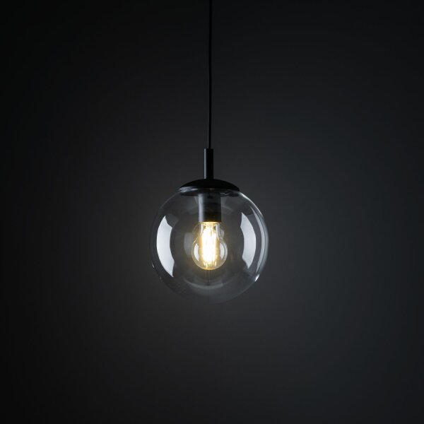 Lampe à suspendre verre métal Ø 30 cm rond E27 sphère H : max. 1,7 m