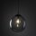 Lampe à suspendre verre fumé métal E27 Ø 35 cm rond Abat-jour sphérique