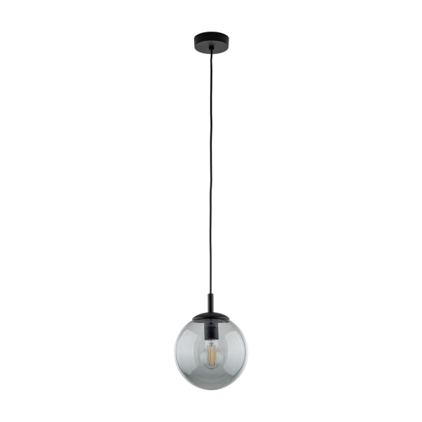 Pendelleuchte Glas Kugel Ø 30 cm Schwarz Grau E27 BRYCE