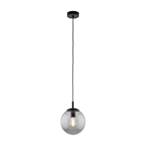 Pendelleuchte Glas Kugel Ø 30 cm Schwarz Grau E27 BRYCE