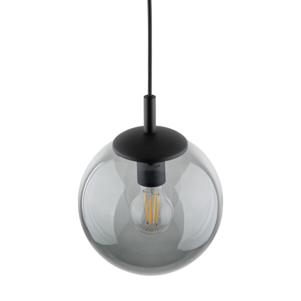 Pendelleuchte Glas Kugel Ø 30 cm Schwarz Grau E27 BRYCE