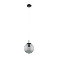 Pendelleuchte Glas Kugel Ø 30 cm Schwarz Grau E27...
