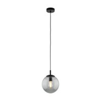 Pendelleuchte Glas Kugel Ø 30 cm Schwarz Grau E27...