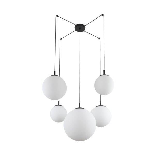 Suspension réglable L : max. 4 m verre métal 5x E27