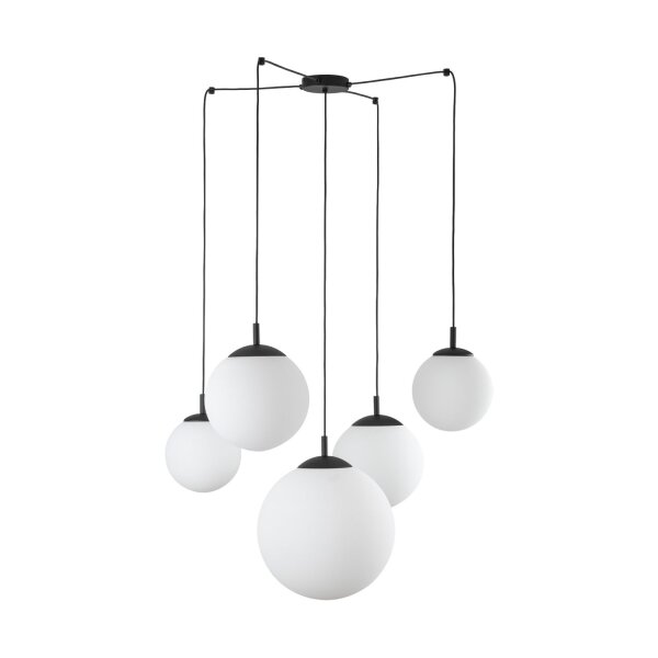 Suspension réglable L : max. 4 m verre métal 5x E27