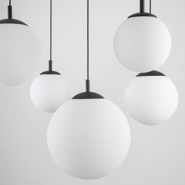 Suspension réglable L : max. 4 m verre métal 5x E27