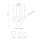 Suspension réglable L : max. 4 m verre métal 5x E27