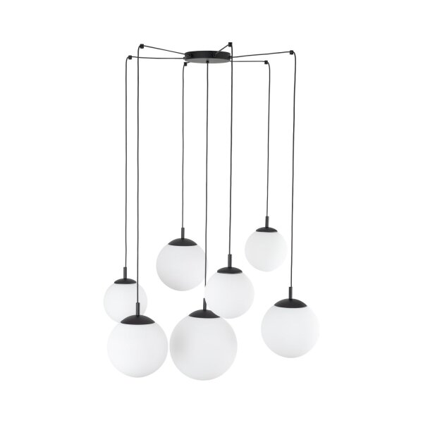 Pendelleuchte Glas Metall B: 400 cm verstellbar 7x E27 XXL