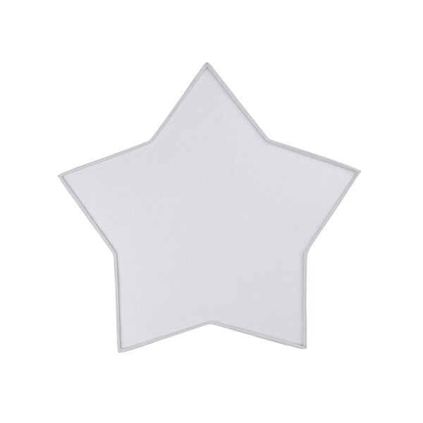Lampe de plafond chambre denfant étoile L : 45 cm tissu blanc gris 2x E27