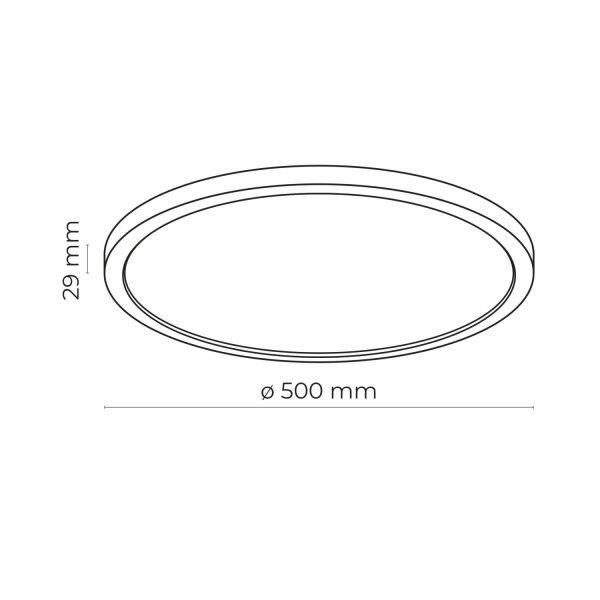 Lampe de salle de bain LED Plafond Variateur 3 modes déclairage IP54 ronde Ø50cm