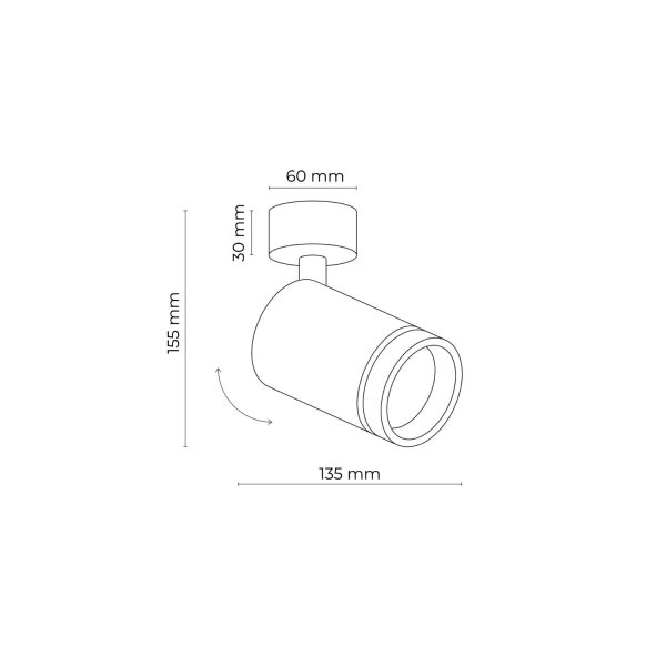 Deckenstrahler Weiß Ø 5,5 cm H: max. 13,5 cm GU10 Metall
