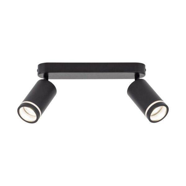 Deckenstrahler Metall 43,5cm lang Schwarz 2-flammig GU10
