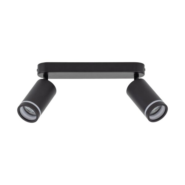 Deckenstrahler Metall 43,5cm lang Schwarz 2-flammig GU10