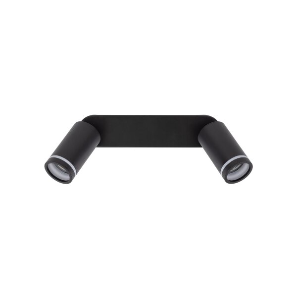 Deckenstrahler Metall 43,5cm lang Schwarz 2-flammig GU10