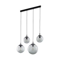 H&auml;ngelampe Rauchglas Metall L: 87 cm H: 140 cm 4x E27