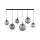 Hängeleuchte Rauchglas Metall 130 cm lang H: max. 150 cm