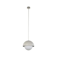 H&auml;ngelampe Metall Glas D: 27cm H: max. 160cm Beige Wei&szlig; E27