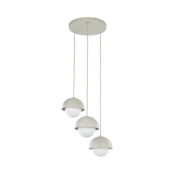 Lampe à suspendre 3 flammes métal verre G9 beige blanc DEVIN