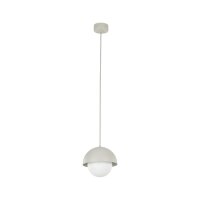 H&auml;ngeleuchte Glas Metall &Oslash; 17 cm Beige Wei&szlig; G9 Kugel Schirm