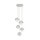 Lampe à suspendre métal verre G9 H : max. 1,4 m Beige Blanc 5 flammes