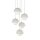 Lampe à suspendre métal verre G9 H : max. 1,4 m Beige Blanc 5 flammes