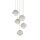 Lampe à suspendre métal verre G9 H : max. 1,4 m Beige Blanc 5 flammes
