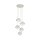 Lampe à suspendre métal verre G9 H : max. 1,4 m Beige Blanc 5 flammes