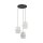 Lampe à suspendre tissu blanc noir réglable E27 3-flamme