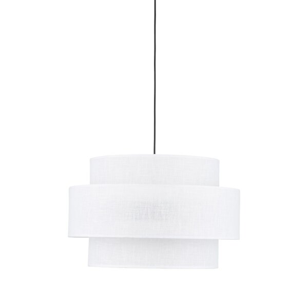 Pendelleuchte Stoff Weiß Ø 50 cm H: max. 160 cm 3x E27