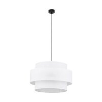 Pendelleuchte Stoff Wei&szlig; &Oslash; 50 cm H: max. 160...