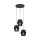 Suspension 3 flammes noir tissu métal E27 orientable
