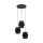 Suspension 3 flammes noir tissu métal E27 orientable