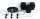Suspension 3 flammes noir tissu métal E27 orientable