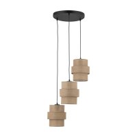 Pendelleuchte Jute Metall E27 H: max 145cm 3-flammig Boho