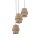 Suspension Jute Métal E27 H : max 145cm 3-flamme Boho