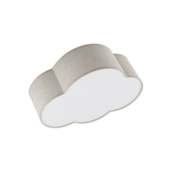 Chambre denfant Lampe nuage Beige Blanc Lin L : 43 cm 2x E27
