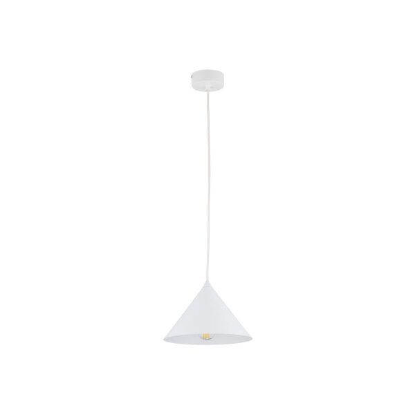 Hängeleuchte Metall E27 D: 19 cm rund H: max. 155 cm Weiß