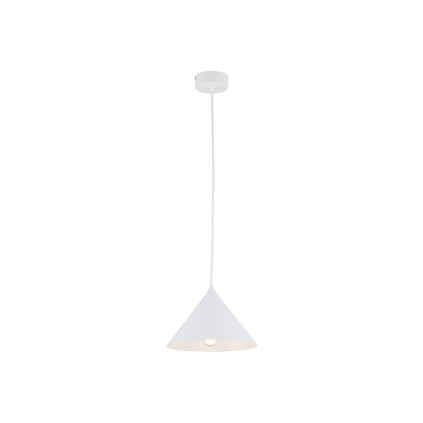 Hängeleuchte Metall E27 D: 19 cm rund H: max. 155 cm Weiß