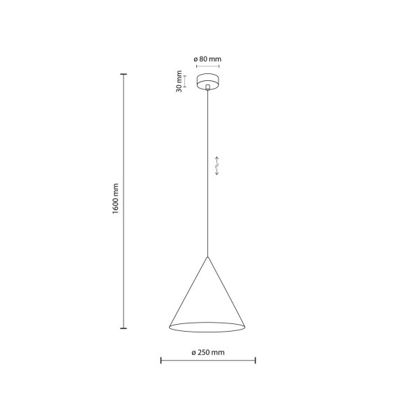 Suspension Blanc Métal Ø 25 cm H : max. 160 cm E27 Retro