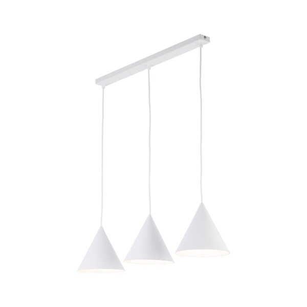 Suspension 3 flammes métal L : 75 cm blanc E27 CODY