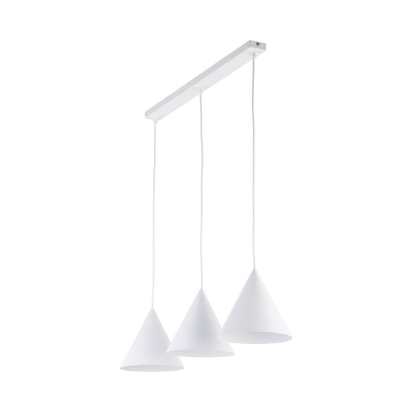 Suspension 3 flammes métal L : 75 cm blanc E27 CODY