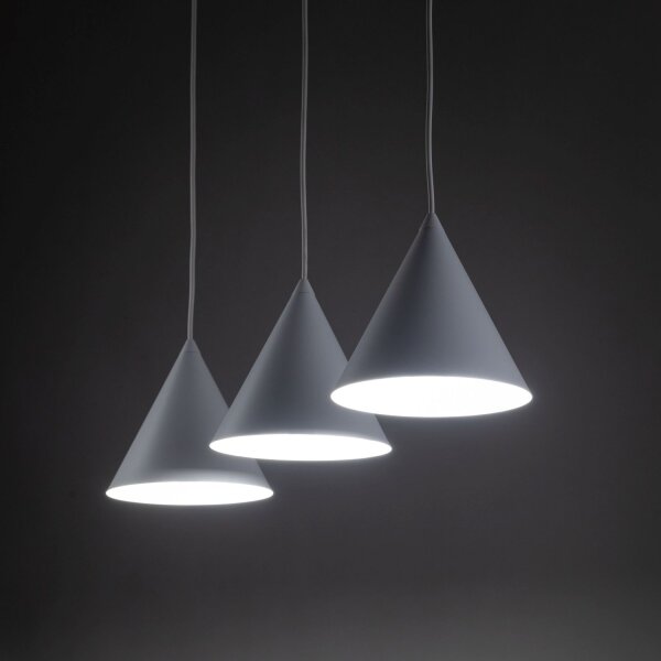 Suspension 3 flammes métal L : 75 cm blanc E27 CODY