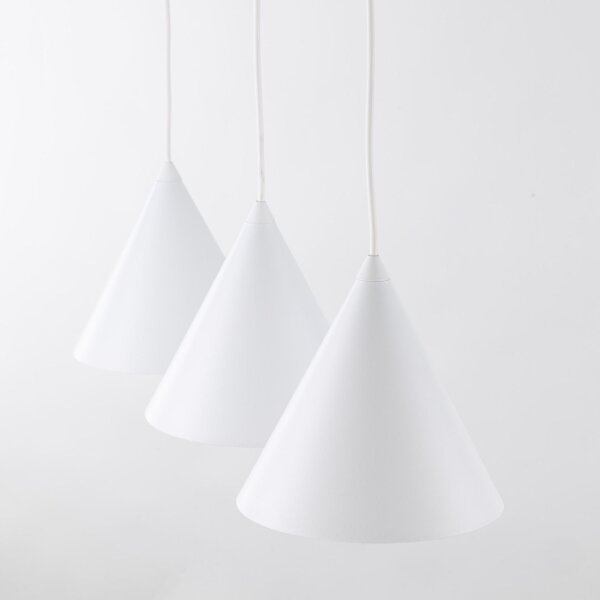Suspension 3 flammes métal L : 75 cm blanc E27 CODY