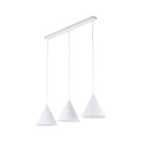 Suspension 3 flammes métal L : 75 cm blanc E27 CODY