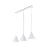 Suspension 3 flammes métal L : 75 cm blanc E27 CODY