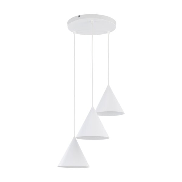 Lampe à suspendre Blanc Métal Ø 42 cm 3 flammes design rétro