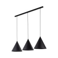 Lampe &agrave; suspendre noire 3 flammes m&eacute;tal E27...