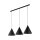 Lampe à suspendre noire 3 flammes métal E27 réglable en hauteur