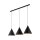Lampe à suspendre noire 3 flammes métal E27 réglable en hauteur