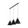 Lampe à suspendre noire 3 flammes métal E27 réglable en hauteur